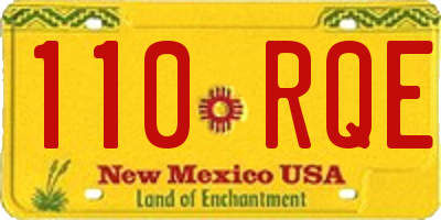 NM license plate 110RQE