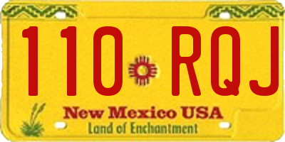 NM license plate 110RQJ