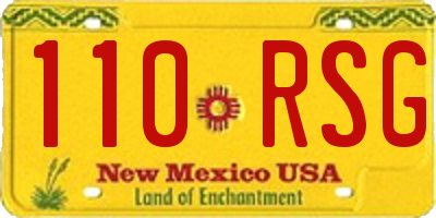 NM license plate 110RSG