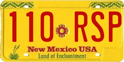 NM license plate 110RSP