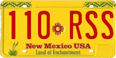 NM license plate 110RSS
