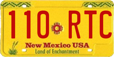 NM license plate 110RTC