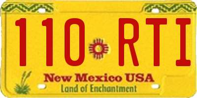 NM license plate 110RTI