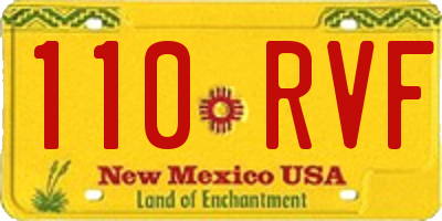 NM license plate 110RVF