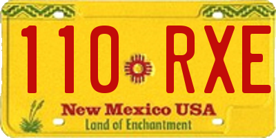 NM license plate 110RXE