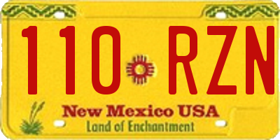 NM license plate 110RZN