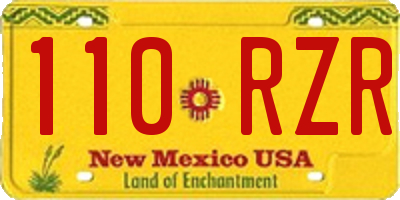 NM license plate 110RZR