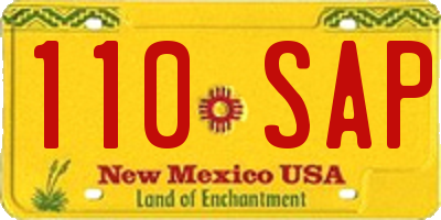 NM license plate 110SAP