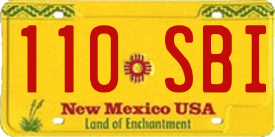 NM license plate 110SBI