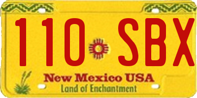 NM license plate 110SBX