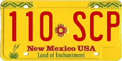 NM license plate 110SCP
