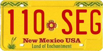 NM license plate 110SEG