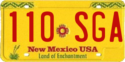 NM license plate 110SGA