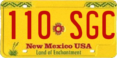 NM license plate 110SGC