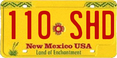NM license plate 110SHD