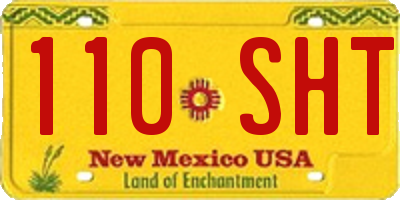 NM license plate 110SHT