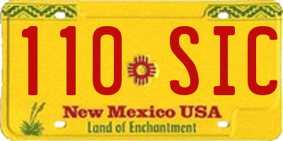 NM license plate 110SIC