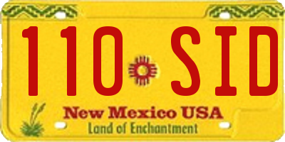 NM license plate 110SID