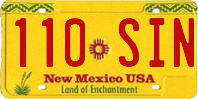 NM license plate 110SIN