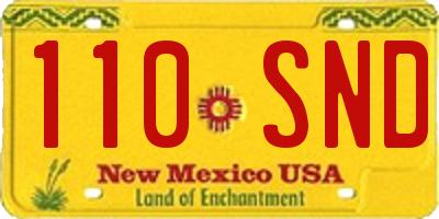NM license plate 110SND