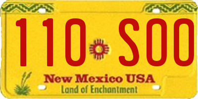 NM license plate 110SOO
