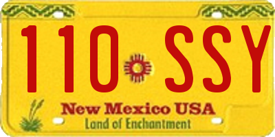 NM license plate 110SSY