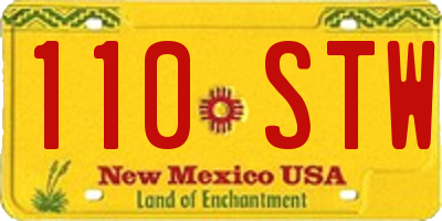 NM license plate 110STW