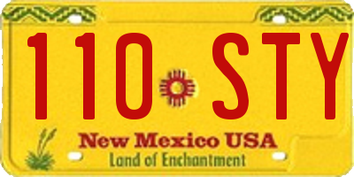 NM license plate 110STY