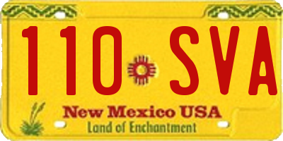 NM license plate 110SVA