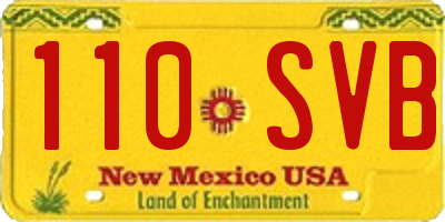 NM license plate 110SVB