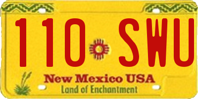 NM license plate 110SWU