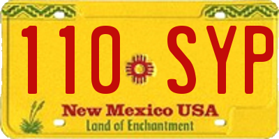 NM license plate 110SYP