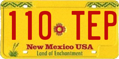 NM license plate 110TEP