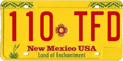 NM license plate 110TFD