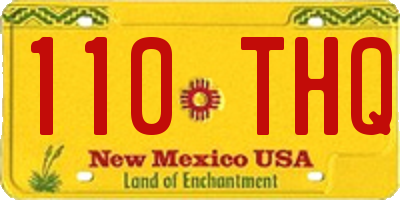 NM license plate 110THQ