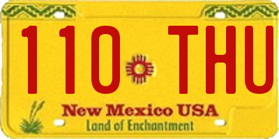 NM license plate 110THU
