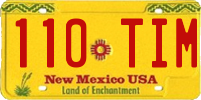 NM license plate 110TIM