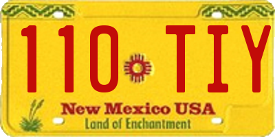 NM license plate 110TIY