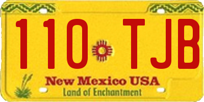 NM license plate 110TJB