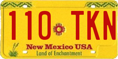 NM license plate 110TKN