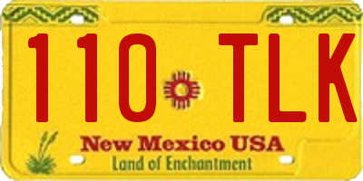 NM license plate 110TLK