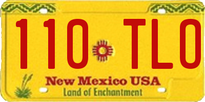 NM license plate 110TLO