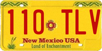 NM license plate 110TLV