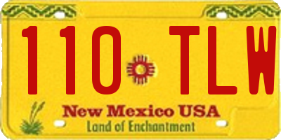 NM license plate 110TLW
