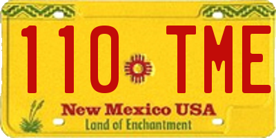NM license plate 110TME