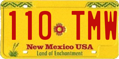 NM license plate 110TMW