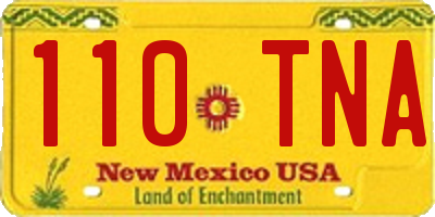 NM license plate 110TNA