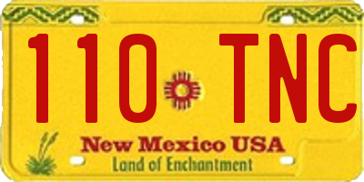 NM license plate 110TNC