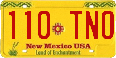 NM license plate 110TNO