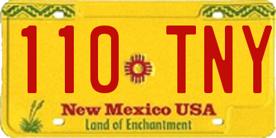 NM license plate 110TNY